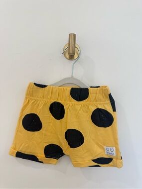 Indikidual Yellow Shorts with Black Polka Dots